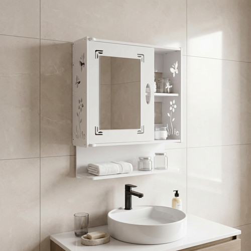 White mirror cabinet - white,
