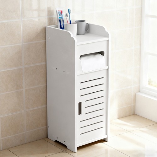 White bathroom storage cabinet - bathroom,