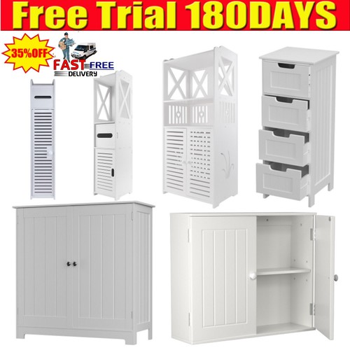 White bathroom cabinet - white, shelf
