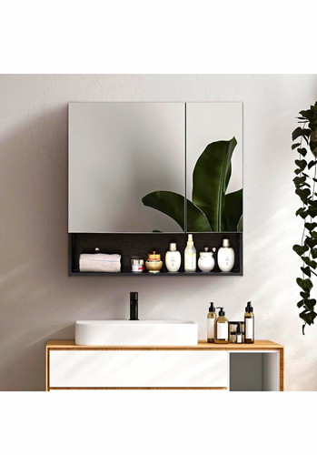 Bathroom mirror cabinet black - bathroom,