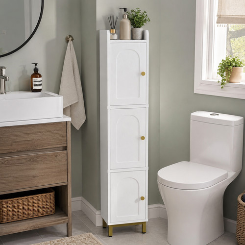Slim bathroom cabinet white - bathroom,