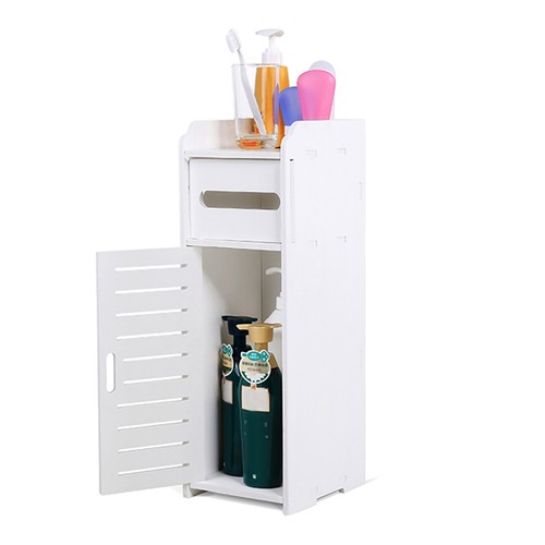 White wooden bathroom cabinet - wooden,